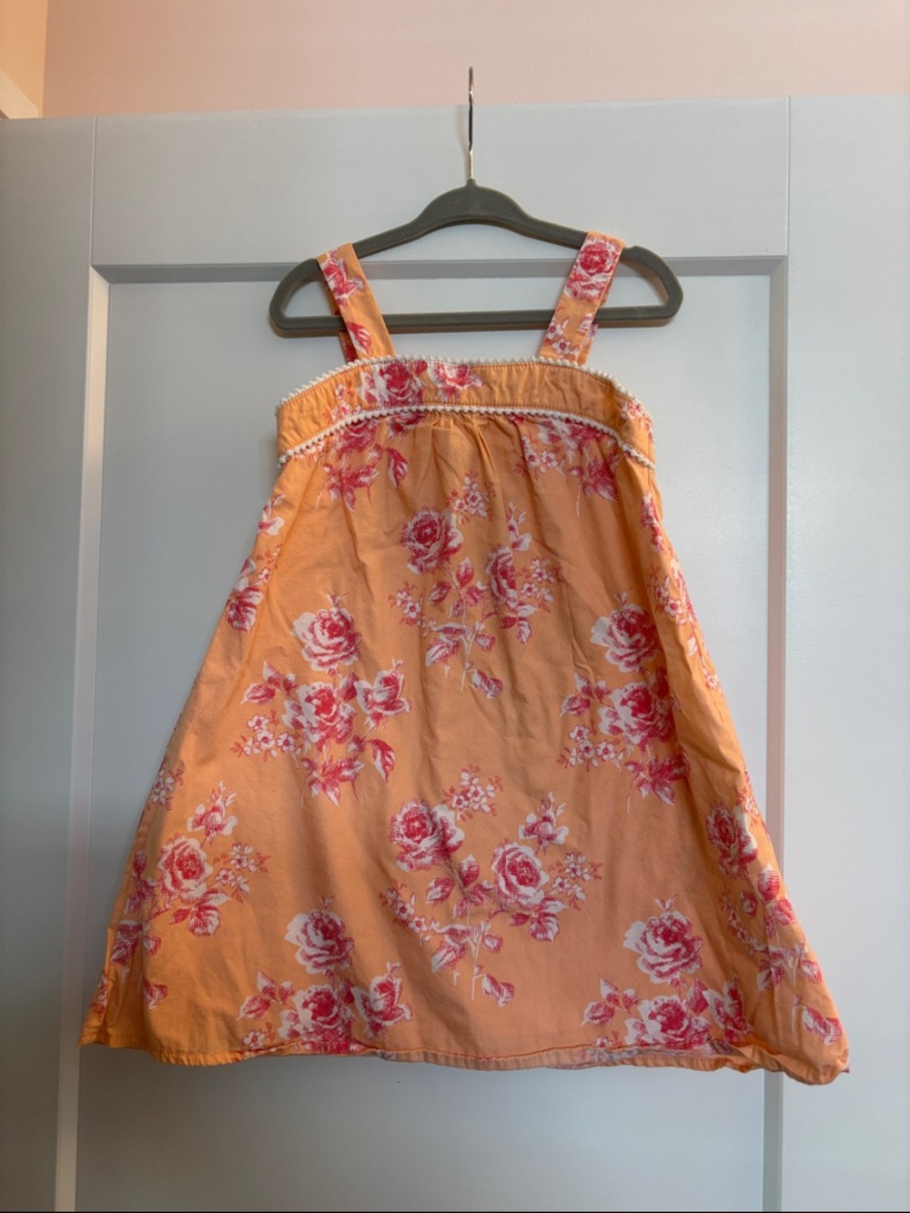 Janie and Jack Peach Floral Sundress with Pink Roses